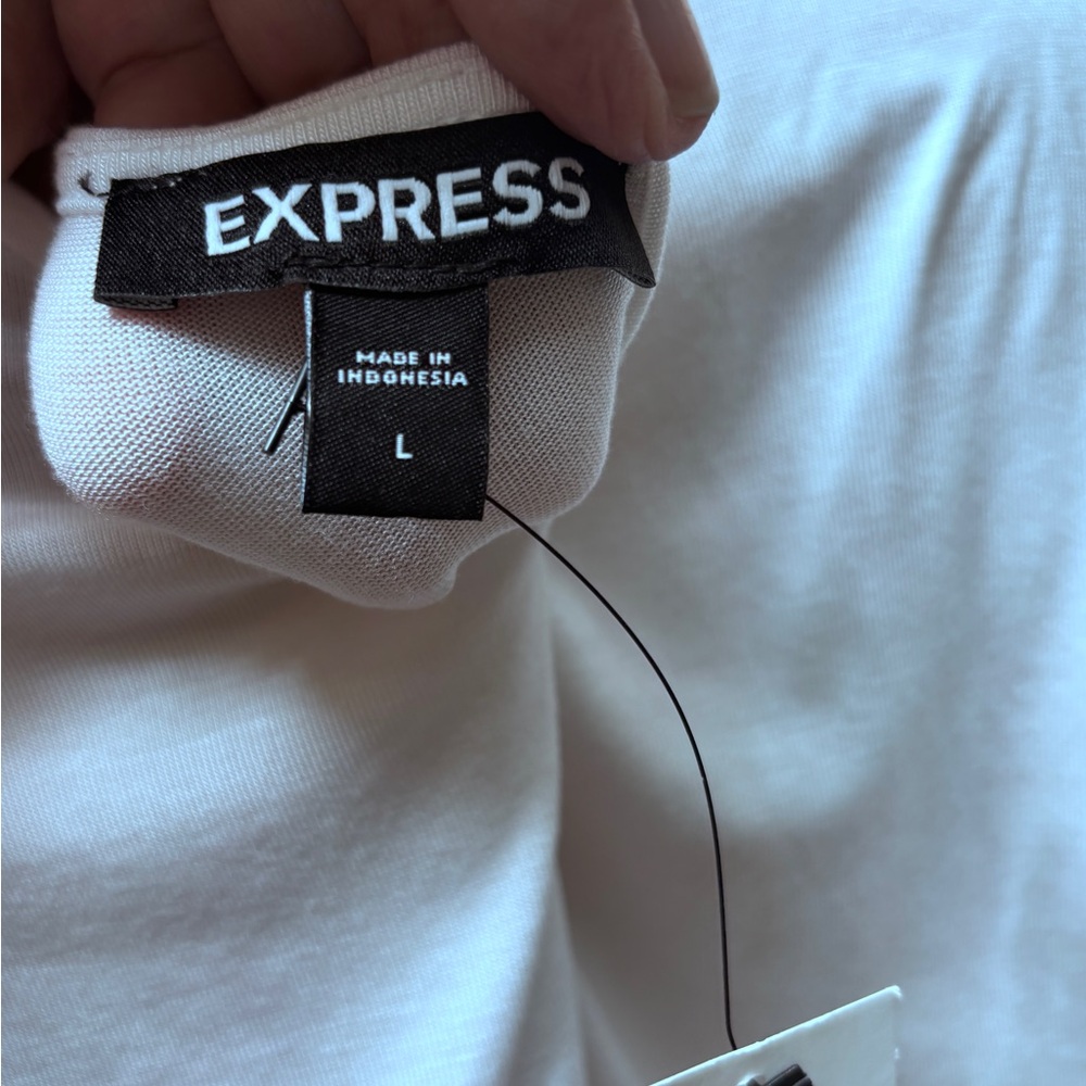Express White Wrap Blouse with Dolman Sleeves NWT - Picture 3 of 5